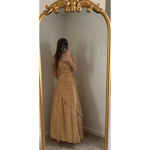 Vintage Y2K 90s Marsoni Beaded Gold Dress